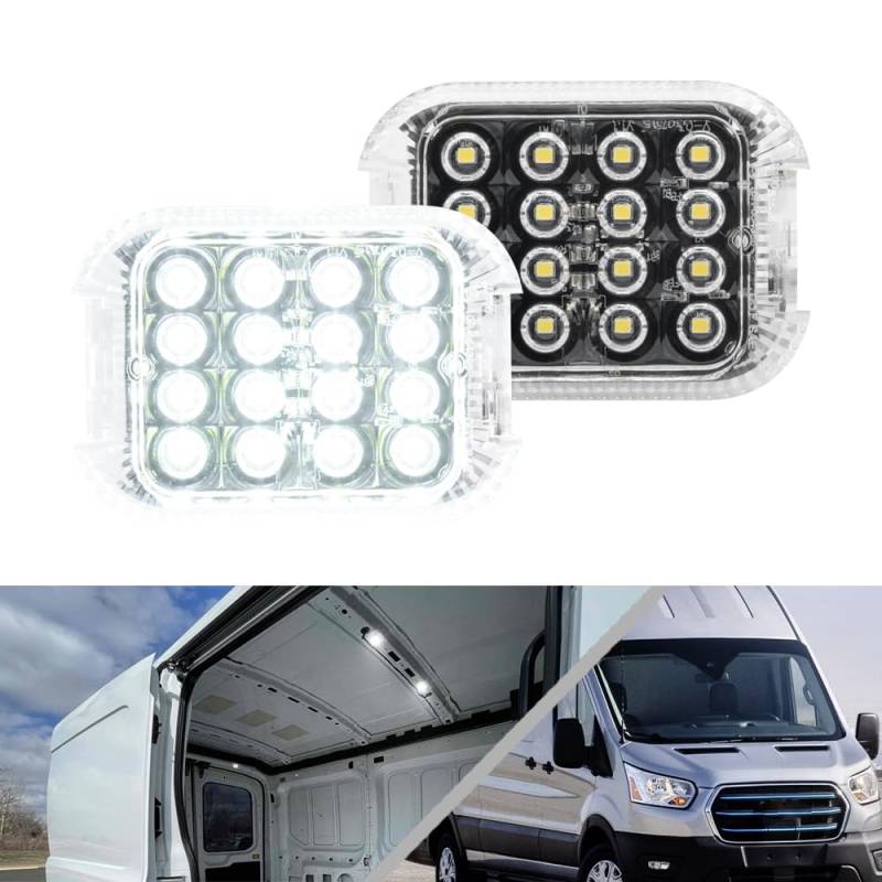 NSLUMO LED-Laderaumbeleuchtung für For.d Transit MK6 MK7 MK8 2000–2024 2x weiße Innenkabinenbeleuchtung für Transit 150/250/350/350 HD Van Transit Connect Laderaumlampe von NSLUMO