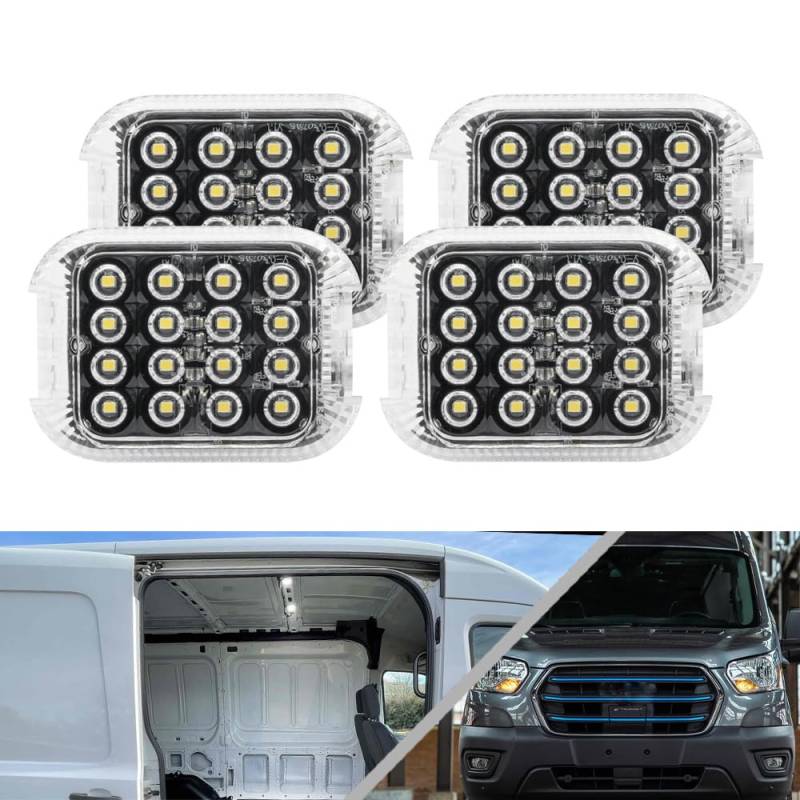 NSLUMO LED-Laderaumbeleuchtung für For.d Transit MK6 MK7 MK8 2000–2024 4x weiße Innenkabinenbeleuchtung für Transit 150/250/350/350 HD Van Transit Connect Laderaumlampe von NSLUMO