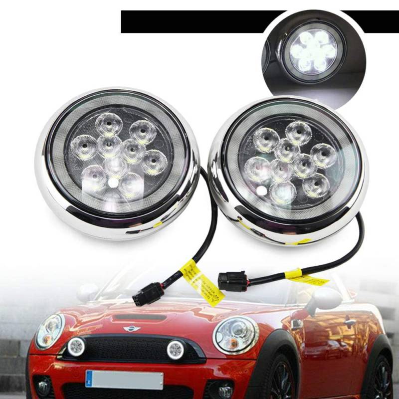 NSLUMO Led Rally DRL Light Chrom Shell Tagfahrlicht Mit Halo Ring Für Mi-ni R50 R52 R53 2001-2006 2 Stuecke von NSLUMO