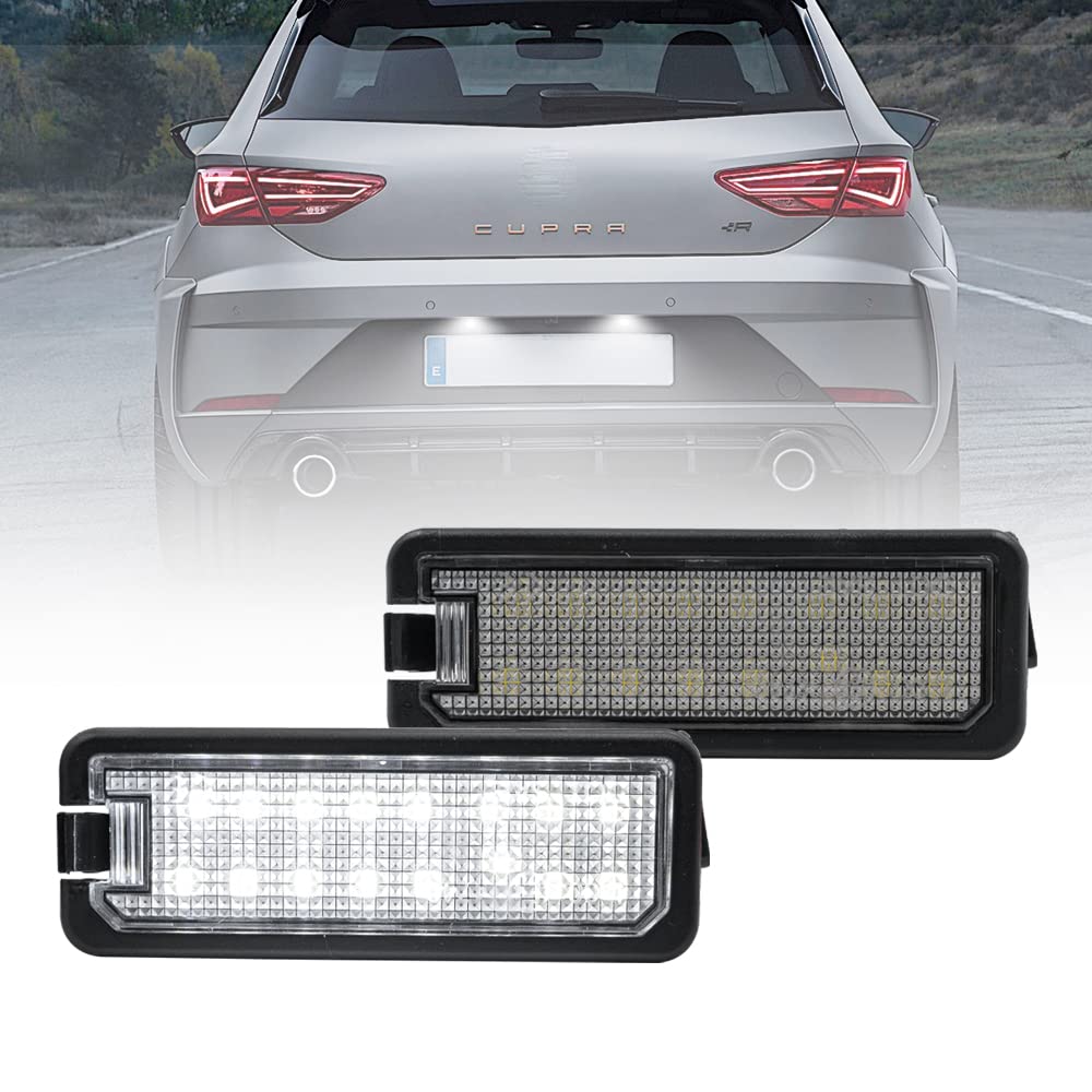 NSLUMO Nummernschildbeleuchtung LED-Nummernschildbeleuchtung für Seat Leon Mk2 Mk3 Seat Ibiza 6L 6J MK3 MK4 MK5 5F 1M 2X LED-Kennzeichenbeleuchtung Auto-Parkleuchte von NSLUMO