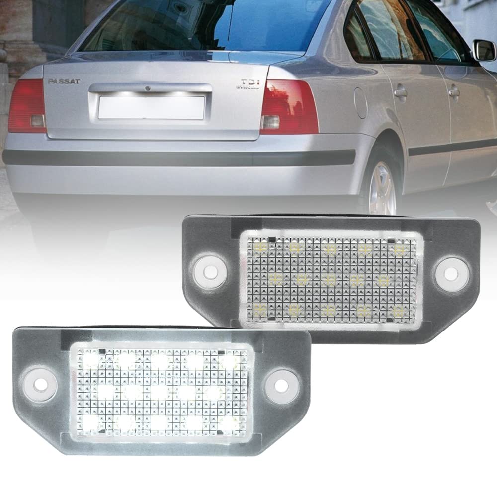 NSLUMO Kennzeichenbeleuchtung LED-Nummernschildbeleuchtung für V.W P.assat B5 1997 1998 1999 2000 2X LED-Nummernschildbeleuchtung Parkplatzlampe von NSLUMO