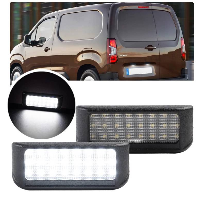 NSLUMO Original LED Kennzeichenbeleuchtung hinten für Op.el Combo E Box MPV für Citroe.n Berlingo II Van Dispatch Spacetourer für Peug.eot 2-Türer Expert MK2 MK3 Van Tepee Proace Verso von NSLUMO