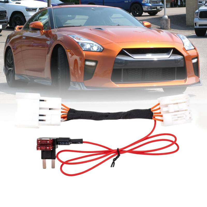 NSLUMO DRL Kabelbaum/Adapter/Jumper für 2017-2021 Nis.san GT-R R35 EBA, Scheinwerfer Halo Kabelbaum Nebelscheinwerfer DRL Always.On Modul/Kit Plug-and-Play High-Low Beam Adapter Kit von NSLUMO