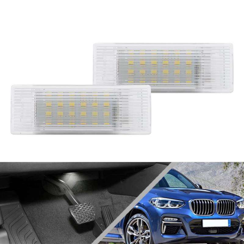 NSLUMO Weiße LED-Tür-Willkommensbeleuchtung für B.M.W X1 X2 X3 X4 X5 X6 X7 GT 2 x SMD LED-Modul Gepäckraum-Lampe Fußraumbeleuchtung von NSLUMO