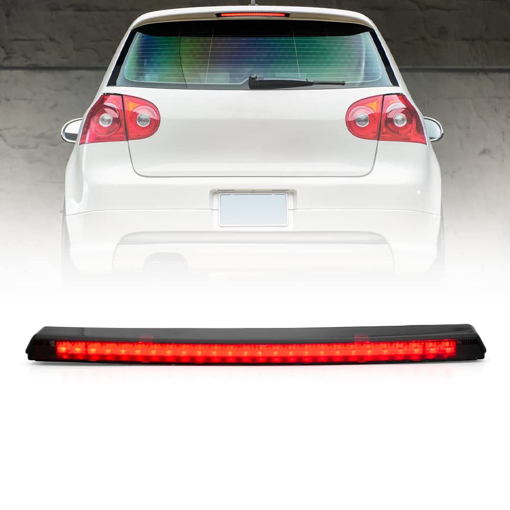 Nslumo LED-Drittes Bremslicht für V/W Golf MK5 GTI R32 Pas/Sat B6 Polo MK4 GTI schwarze Linse hinten in der Mitte hochmontiertes Bremslicht CHMSL zusätzliche hohe dritte Bremsleuchte von NSLUMO