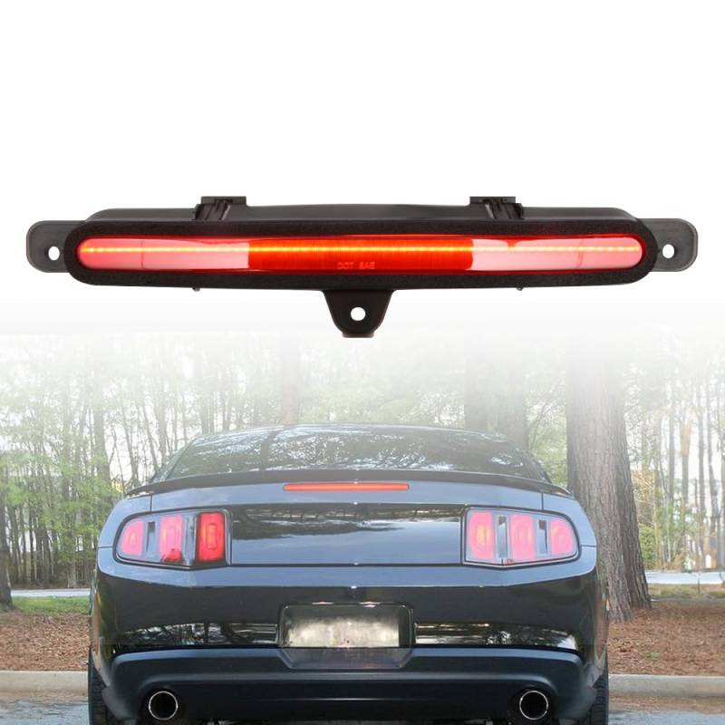 Nslumo Rauchglas rote LED 3 drittes Bremslicht Stoppleuchte für Fo.rd Mustang 2010 2011 2012 2013 2014 hinten in der Mitte hochmontierte Bremsleuchte zusätzliches drittes Bremslicht 1 Stück von NSLUMO