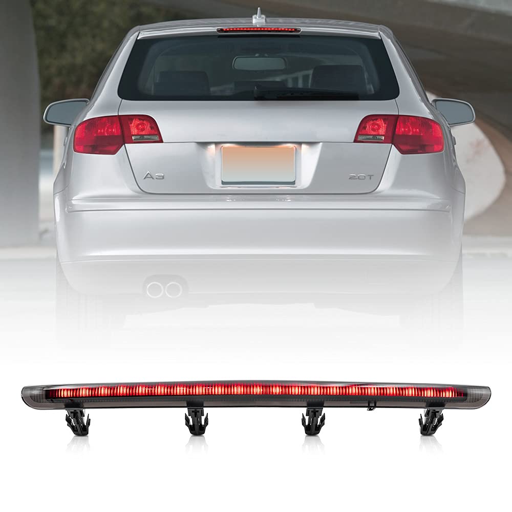 Rote LED bremslicht für die dritte Bremsleuchte mit rauchroter Linse, für A/Udi A3 S3 Sportback ohne Spoiler, OEM-Nr. 8P4945097C von NSLUMO