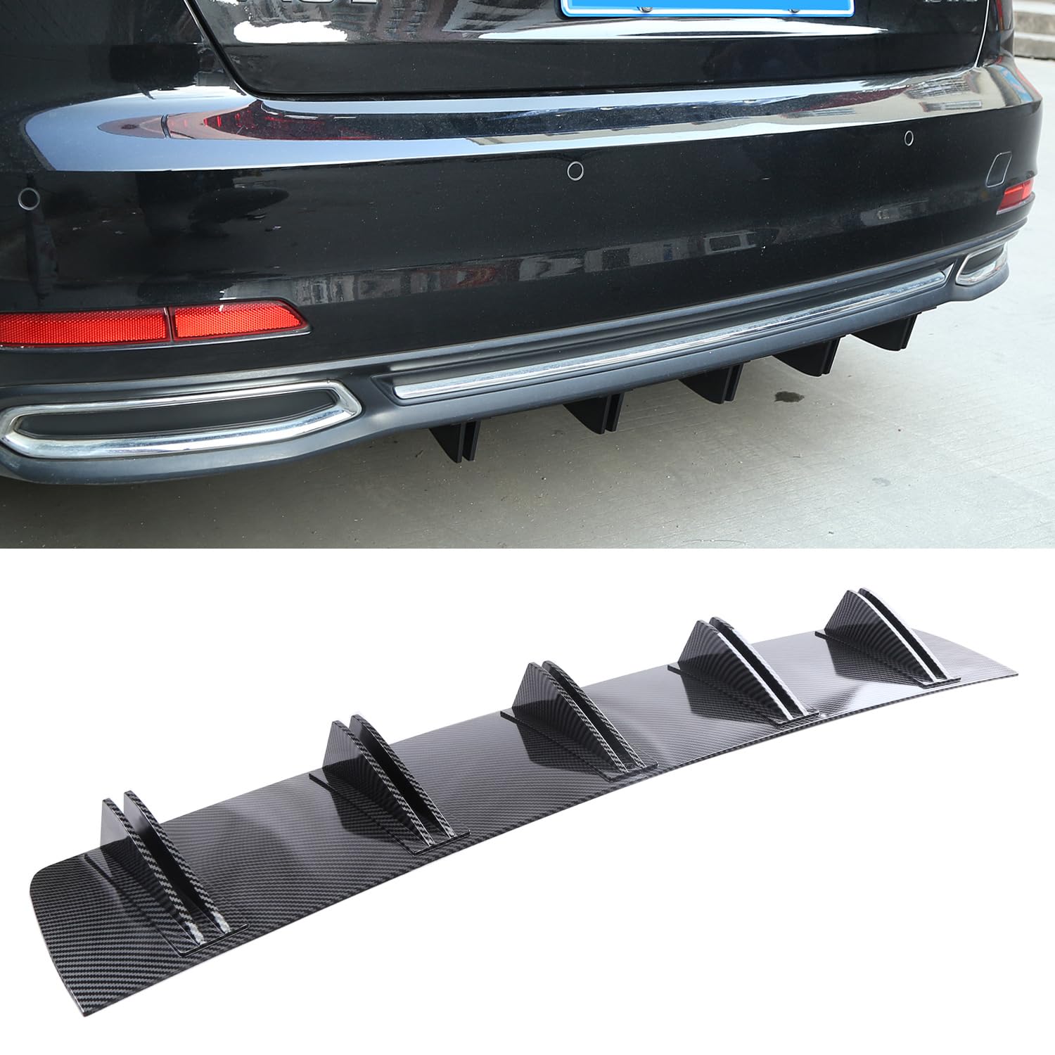 Auto Heckstoßstange Spoiler für Acura ILX 2013 2014 2015 2016 2017 2018 2019 2020 2021 2022 2023 2024, Auto Heckstoßstange Spoiler Lippe Diffusor Verschleißfest Auto Zubehör, Carbon Fiber von NSOWXJAG