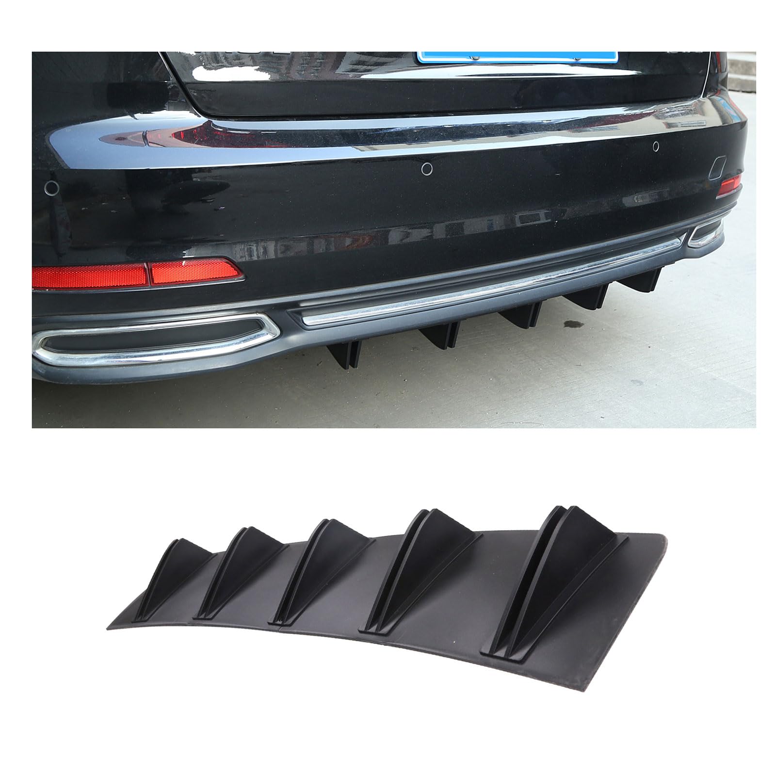 Auto Heckstoßstange Spoiler für Acura ILX 2013 2014 2015 2016 2017 2018 2019 2020 2021 2022 2023 2024, Auto Heckstoßstange Spoiler Lippe Diffusor Verschleißfest Auto Zubehör,Black von NSOWXJAG