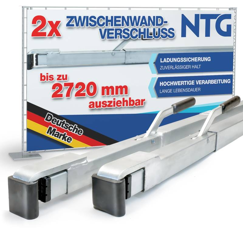 2 x Spannbrett, 1,92-2,72 m Zwischenwandverschluss Ladungssicherung und Transportsicherung für PKW LKW Anhänger und Transporter von NTG