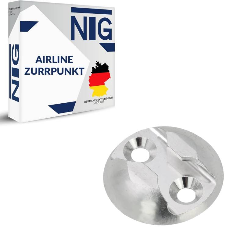 Airlineschiene Zurrpunkt Zurrplatte für einfach Fitting, runde Form Ladungssicherung aus Aluminium - Zuverlässige Sicherung Ihrer Ladung beim Transport! von NTG