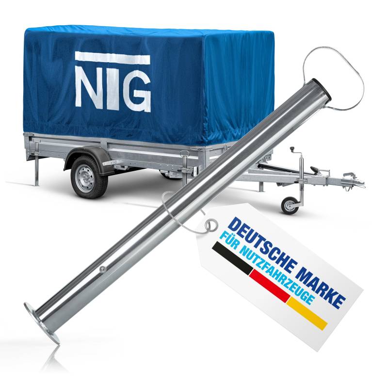 NTG Anhängerstütze | Abstellhöhe 600mm | Stützlast 300kg pro Stütze | verzinkter Stahl | mit und ohne Klemmhalter | extra Robust | Anhänger Stützfuß (Anhängerstütze, 1 Stück) von NTG