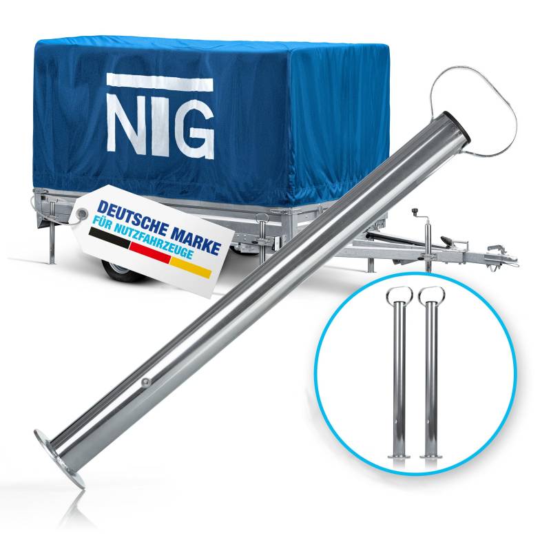 NTG Anhängerstütze | Abstellhöhe 600mm | Stützlast 300kg pro Stütze | verzinkter Stahl | mit und ohne Klemmhalter | extra Robust | Anhänger Stützfuß (Anhängerstütze, 2 Stück) von NTG