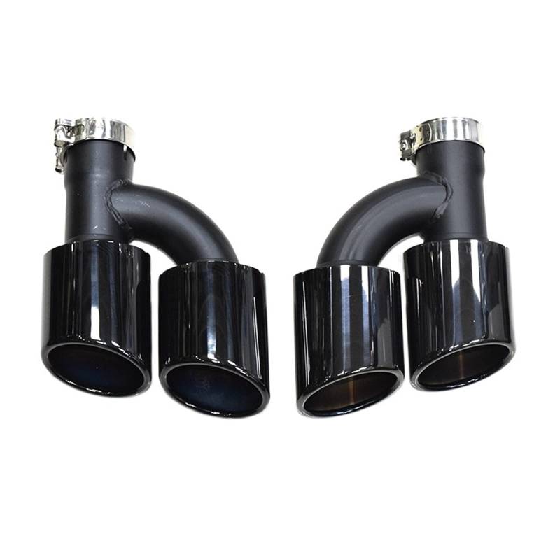 2pcs/set Dual Out Stainless Steel Rear Exhaust Pipe Compatible With A4 A5 A6 A7 Up To S4 S5 S6 S7 Black Muffler Tip 60mm Tailpipe(Black A) von NTOLAMPIX