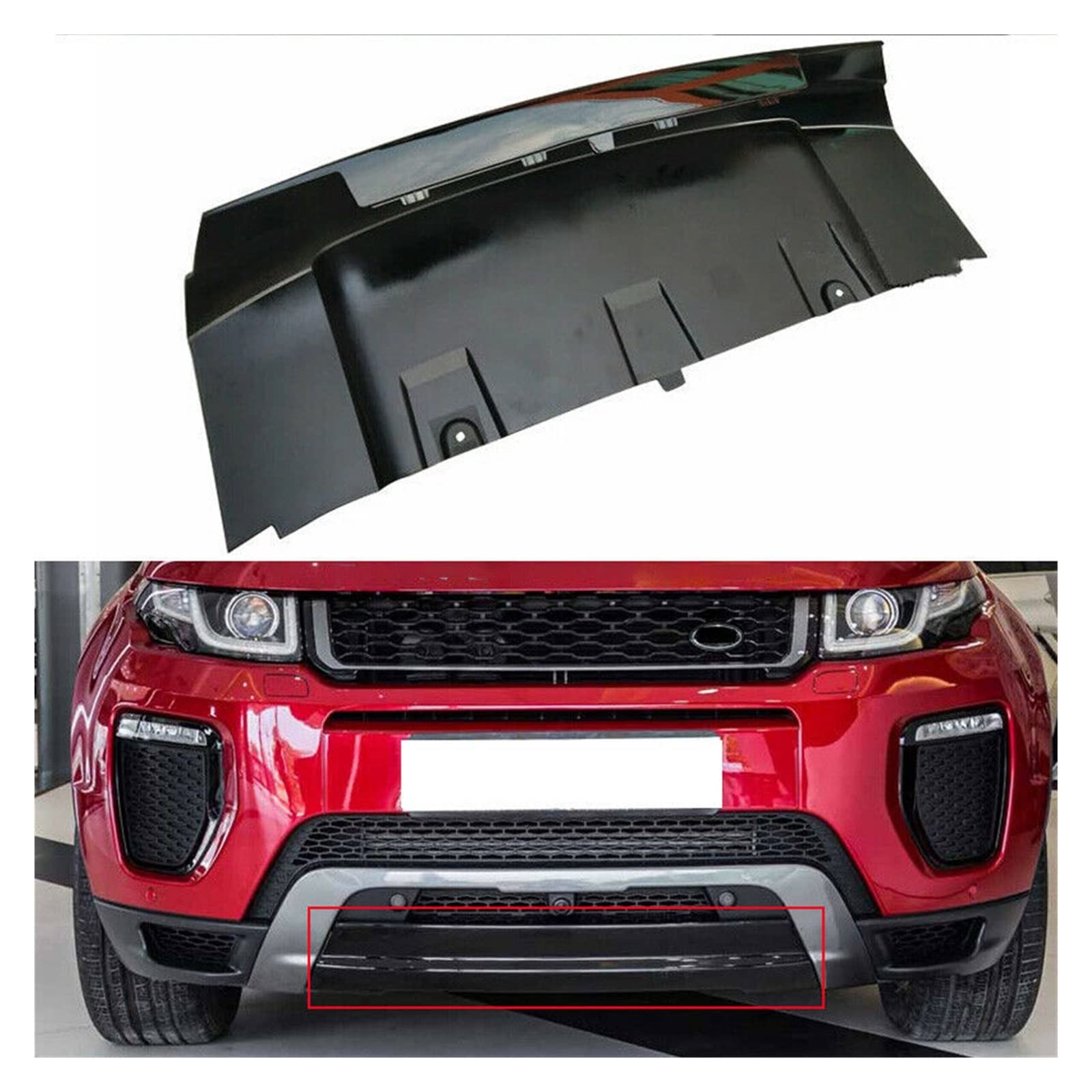 Black Car Front Bumper Guard Tow Hook Cover Lip Anti Skid Plate Trailer Lid Compatible With Land Rover Range Rover Evoque 2016-2018 LR071794 von NTOLAMPIX