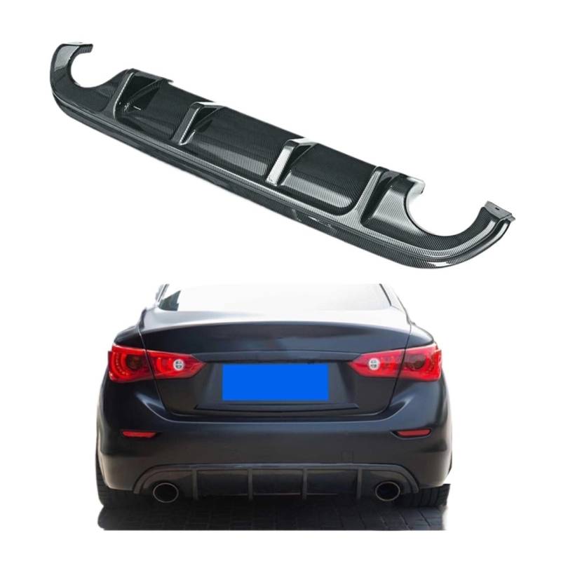 Rear Bumper Diffuser Lip Compatible With Infiniti Q50 2014-2017 All Models Carbon Fiber Look Car Boot Splitter Board Exhaust Spoiler Plate von NTOLAMPIX