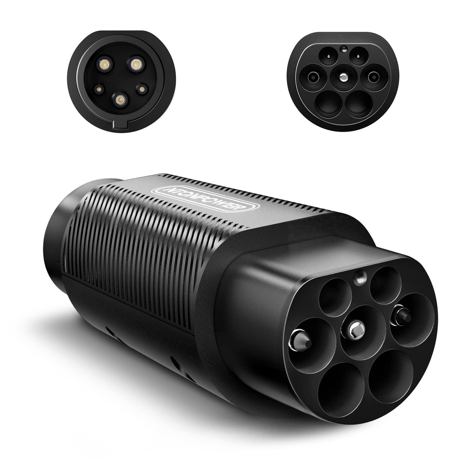 NTONPOWER EV Adapter Typ 2 auf Typ 1 Ladestation Adapter für Elektrofahrzeug Ladekabel Elektroauto, IEC 62196 zu SAE J1772, Schwarz von NTONPOWER