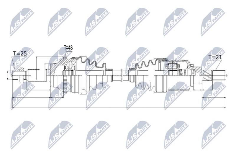 Antriebswelle Hinterachse NTY NPW-RE-052 von NTY