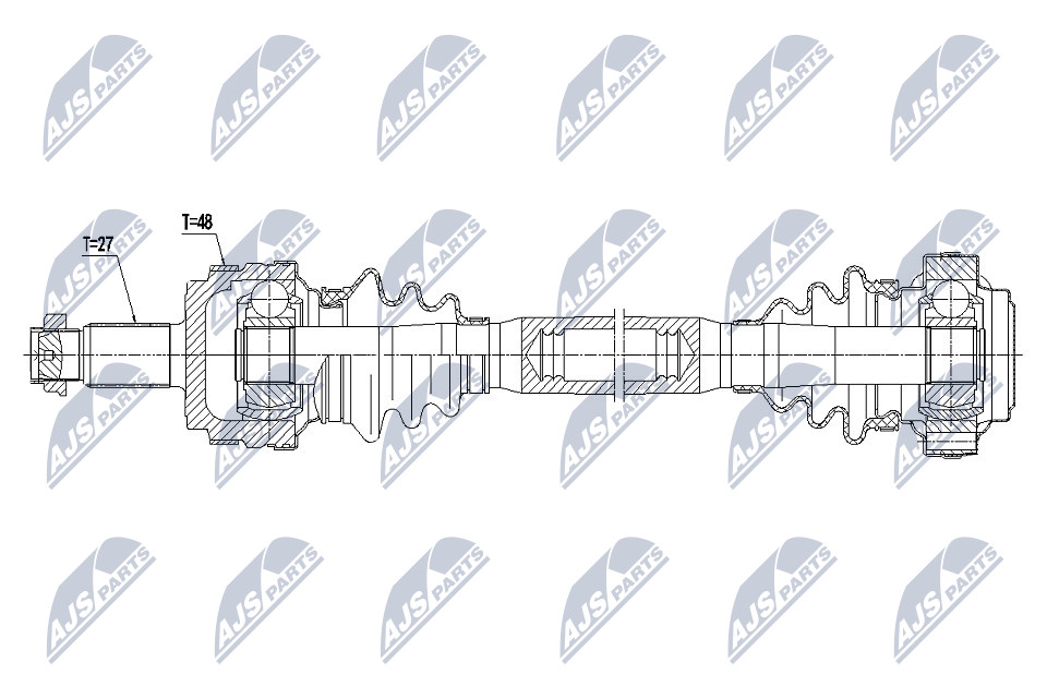 Antriebswelle Hinterachse links NTY NPW-BM-036 von NTY