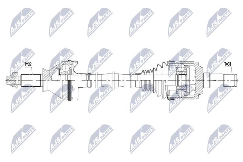 Antriebswelle Hinterachse links NTY NPW-MA-005 von NTY