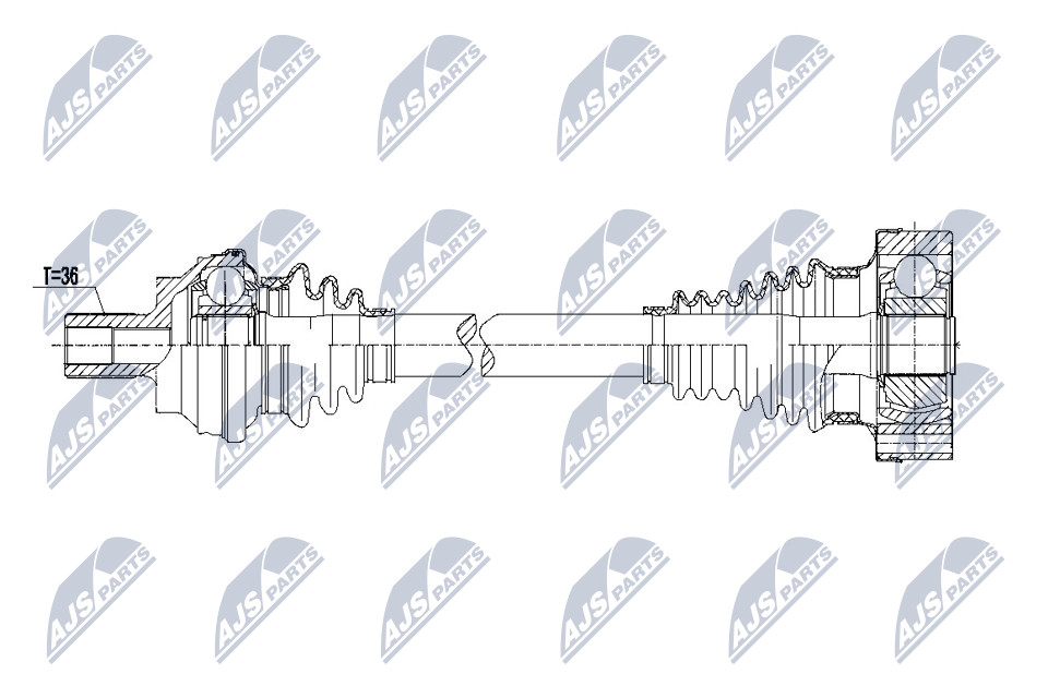 Antriebswelle Hinterachse rechts NTY NPW-VW-087 von NTY