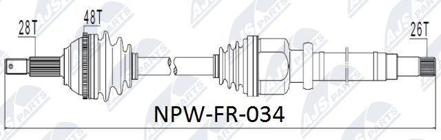 Antriebswelle Vorderachse NTY NPW-FR-034 von NTY