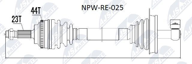 Antriebswelle Vorderachse NTY NPW-RE-025 von NTY