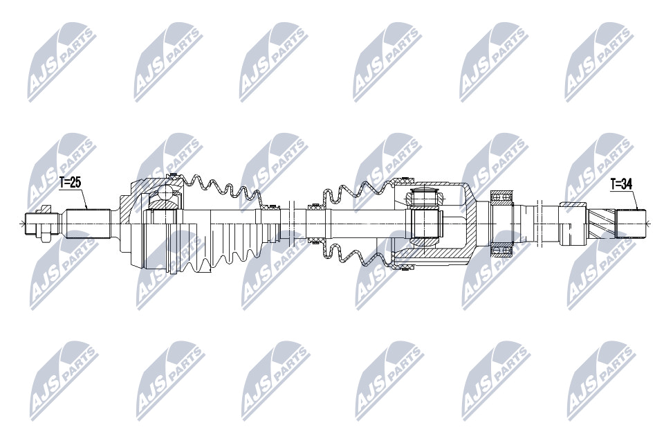 Antriebswelle Vorderachse NTY NPW-RE-058 von NTY