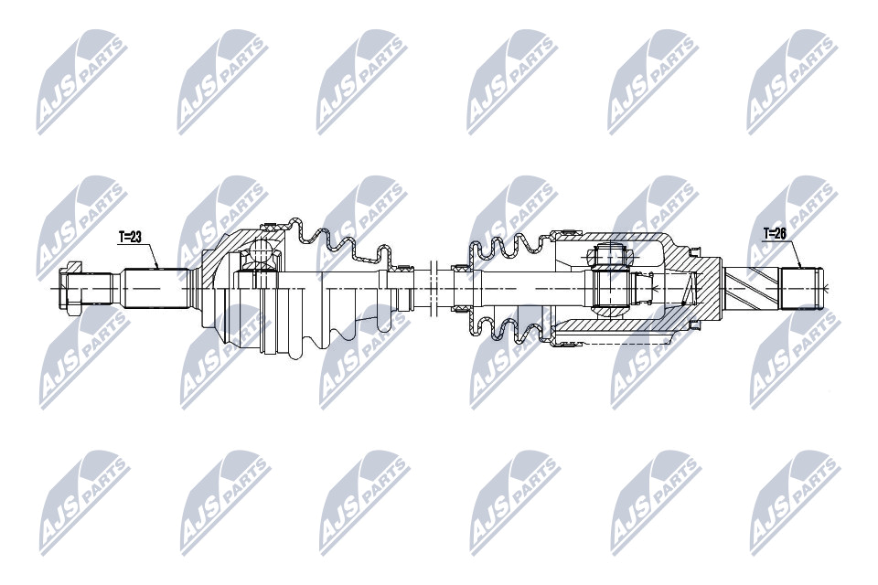 Antriebswelle Vorderachse NTY NPW-RE-063 von NTY