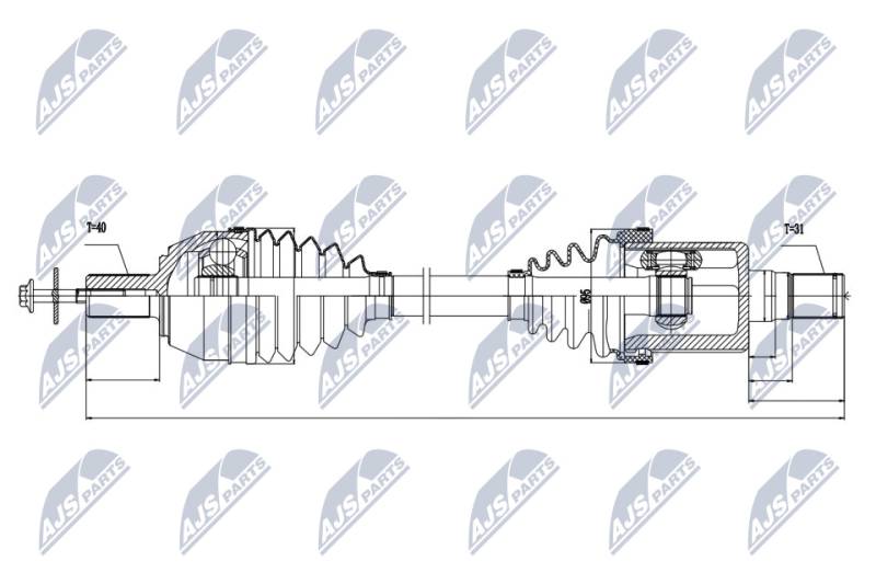 Antriebswelle Vorderachse NTY NPW-VV-023 von NTY