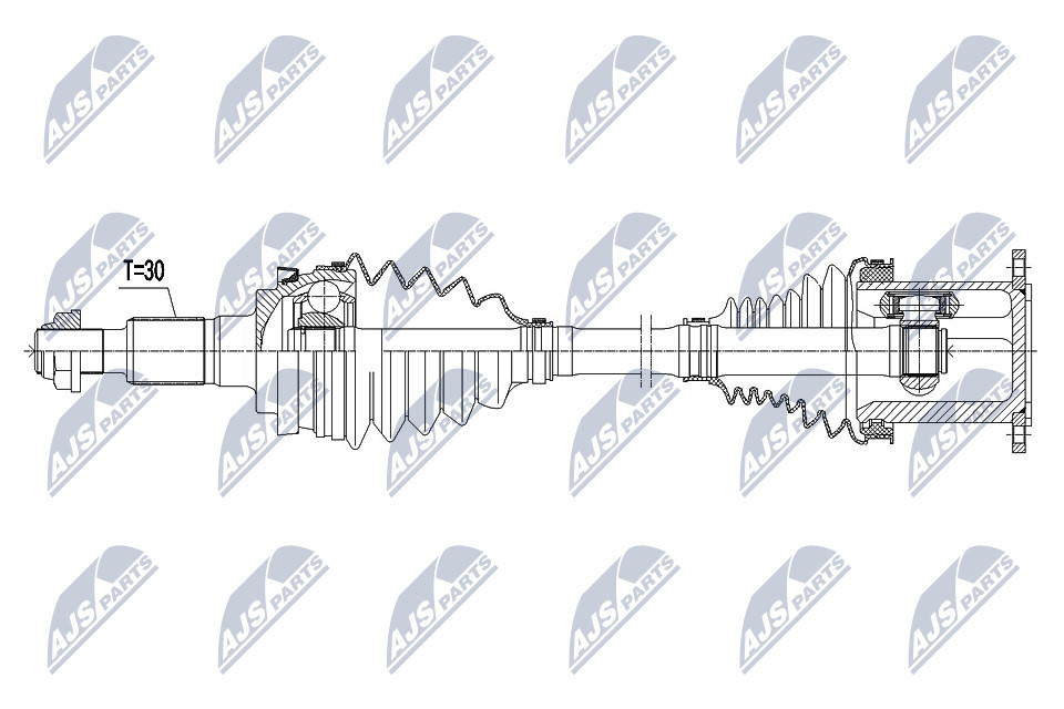 Antriebswelle Vorderachse NTY NPW-VW-065 von NTY