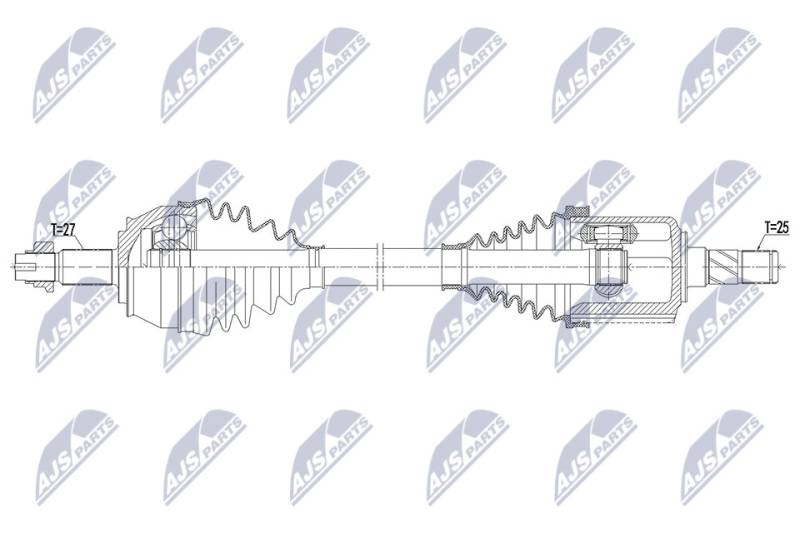 Antriebswelle Vorderachse links NTY NPW-AR-012 von NTY