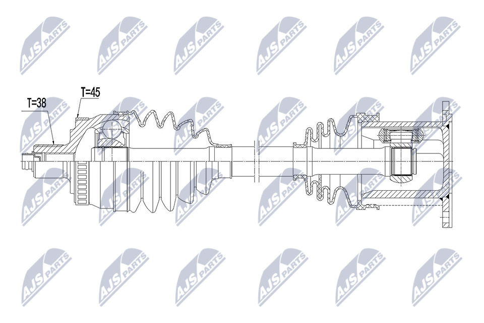 Antriebswelle Vorderachse links NTY NPW-AU-029 von NTY