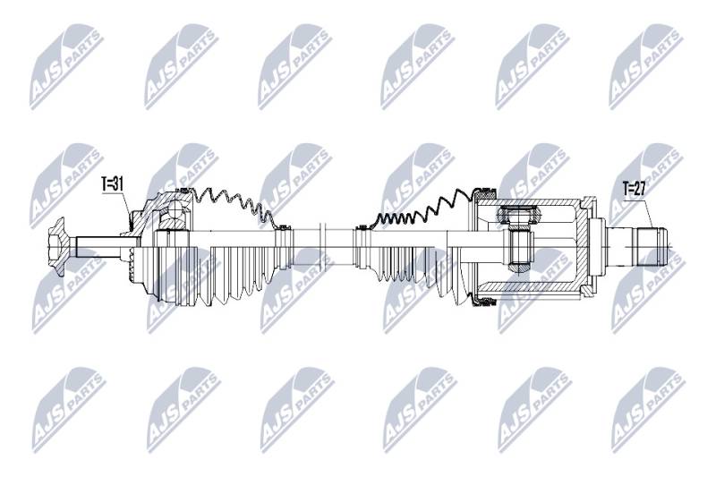 Antriebswelle Vorderachse links NTY NPW-BM-026 von NTY