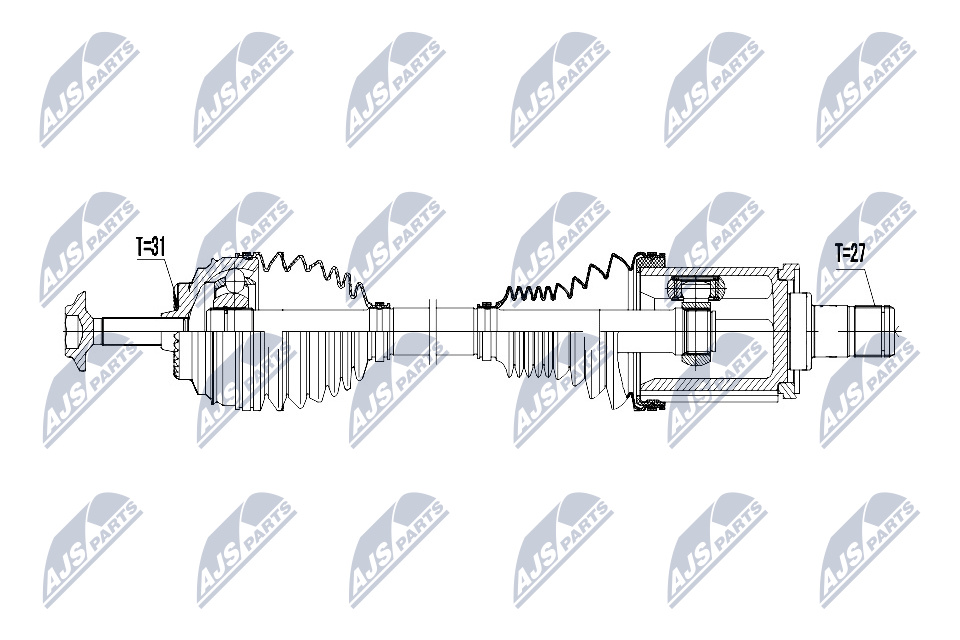 Antriebswelle Vorderachse links NTY NPW-BM-026 von NTY