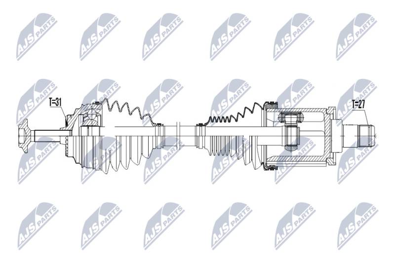 Antriebswelle Vorderachse links NTY NPW-BM-049 von NTY