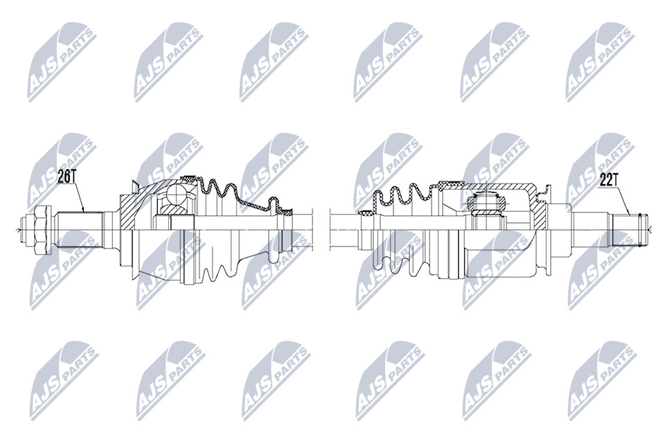 Antriebswelle Vorderachse links NTY NPW-BM-119 von NTY