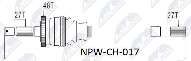 Antriebswelle Vorderachse links NTY NPW-CH-017 von NTY