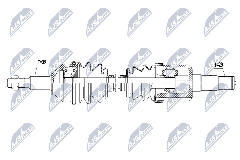 Antriebswelle Vorderachse links NTY NPW-CH-034 von NTY