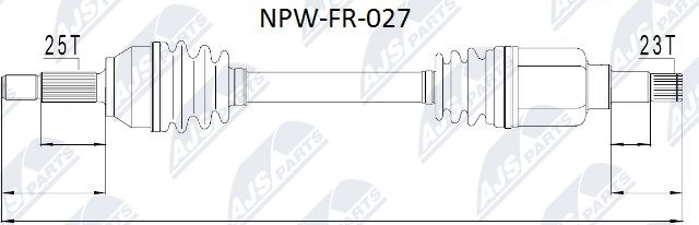 Antriebswelle Vorderachse links NTY NPW-FR-027 von NTY