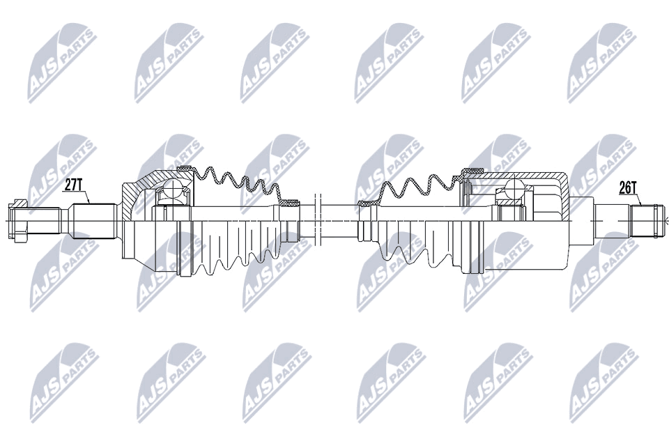 Antriebswelle Vorderachse links NTY NPW-FR-045 von NTY