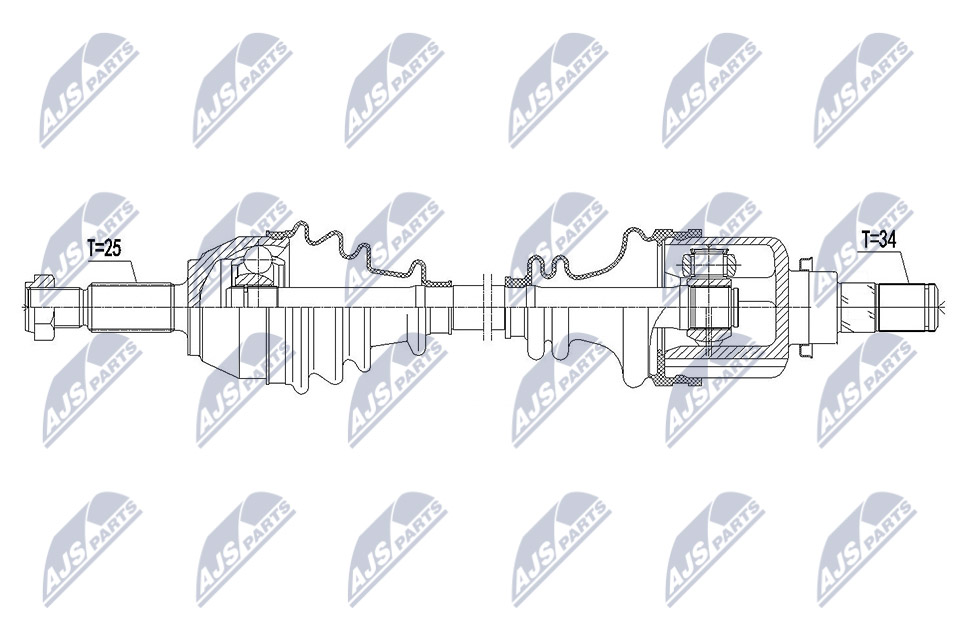 Antriebswelle Vorderachse links NTY NPW-FR-103 von NTY