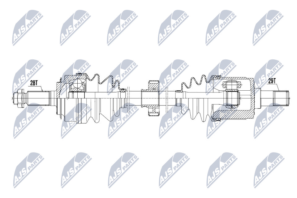 Antriebswelle Vorderachse links NTY NPW-HD-043 von NTY