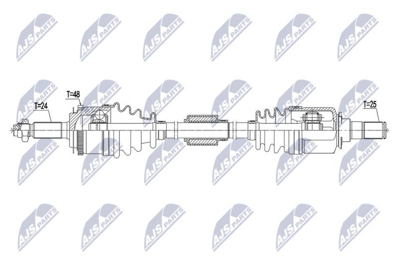 Antriebswelle Vorderachse links NTY NPW-HY-551 von NTY