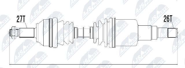 Antriebswelle Vorderachse links NTY NPW-JG-000 von NTY