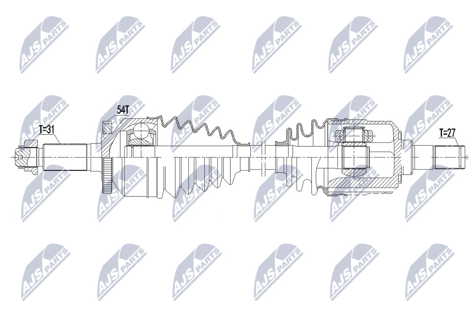 Antriebswelle Vorderachse links NTY NPW-KA-360 von NTY