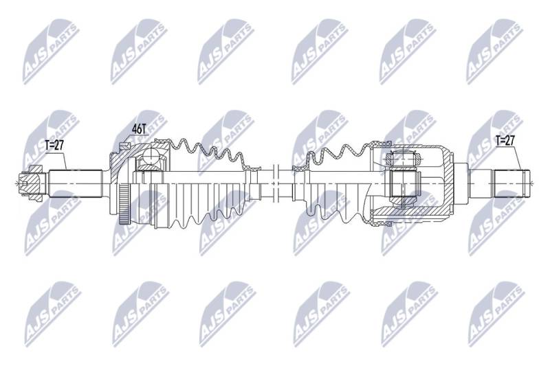 Antriebswelle Vorderachse links NTY NPW-KA-364 von NTY