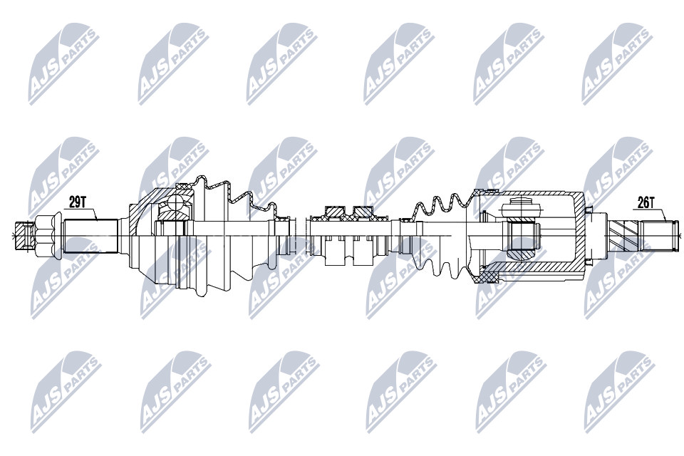 Antriebswelle Vorderachse links NTY NPW-NS-068 von NTY