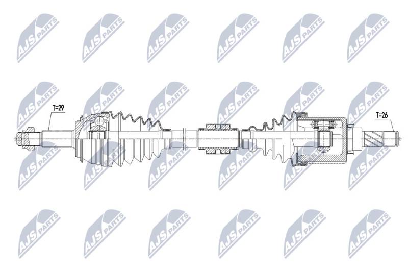 Antriebswelle Vorderachse links NTY NPW-NS-072 von NTY