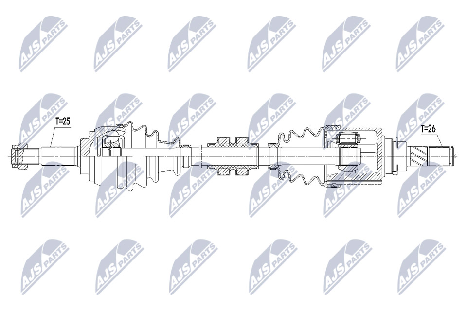 Antriebswelle Vorderachse links NTY NPW-NS-100 von NTY